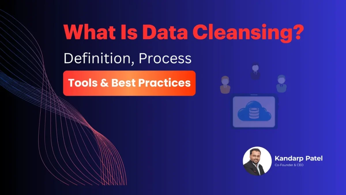 What is data cleansing showing definition, process, tools, and best practices with cloud data illustration