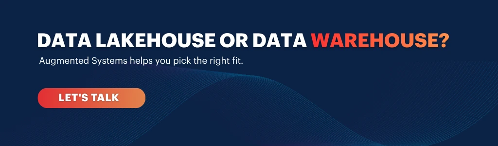 CTA banner comparing data lakehouse vs data warehouse with call to action for choosing the right data architecture solution