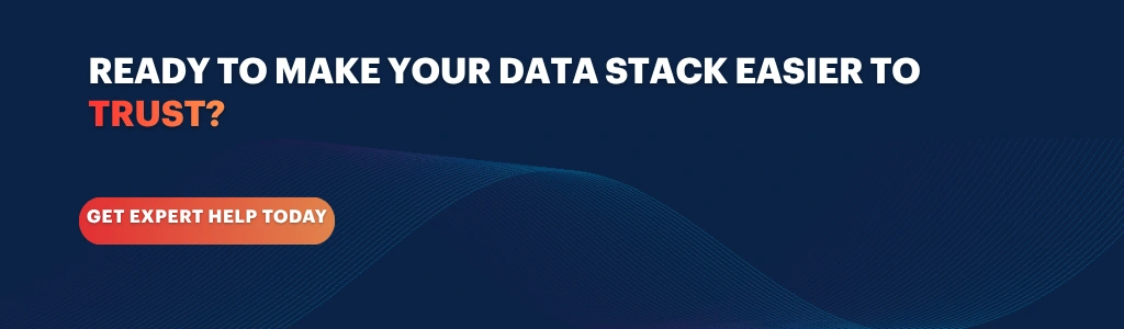 Data governance consulting call to action focused on improving trust in enterprise data systems